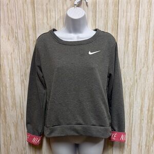 Nike Charcoal Sweatshirt with Pink Cuffs